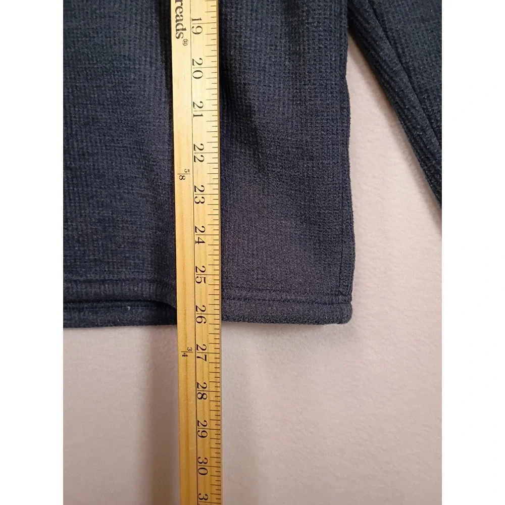 Gorpcore Coleman Mens Medium Blue Sherpa Lined Waffle Knit Henley Pullover
